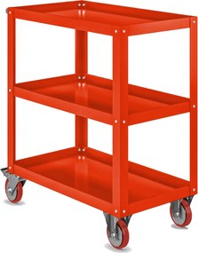 Metalowy wózek narzędziowy do warsztatu Hugo 70x40x81,6 cm czerwony