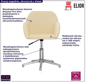 Kremowe obrotowe krzesło do biura F8-T41