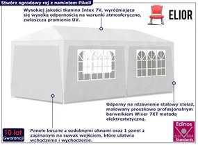 Biały namiot ogrodowy z zamkiem - Pikol