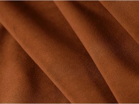 Aksamitny narożnik (prawostronny/w kształcie litery L) w kolorze terakoty Naomi – Micadoni