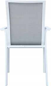Krzesło ogrodowe aluminiowe białe 56x65x88cm komfortowe wytrzymałe tarasowe