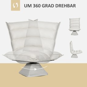 HOMCOM Sofa na podłogę Krzesło na podłogę z regulowanym oparciem Obrotowe Krzesło do medytacji | Aosom PL