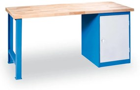 Stół warsztatowy GD, bez regulacji, szafka na narzędzia, 1700 x 685 x 850 mm, niebieski