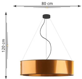 Miedziana lampa wisząca w stylu glamour 80 cm - EX325 Kroton