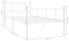 Białe metalowe łóżko pojedyncze 90x200 cm Zifo