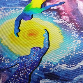 Obraz - Dotyk (z zegarem) (90x30 cm)