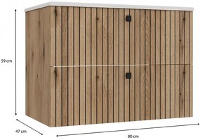 Wisząca szafka z umywalką 80 cm dąb evoke D0-Z27