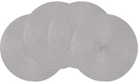 Altom Podkładka pod talerz Straw szary, śr. 38 cm, zestaw 4 szt.