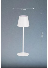 Biała lampa stołowa LED z metalowym kloszem (wysokość 36,5 cm) Viletto – Fischer &amp; Honsel