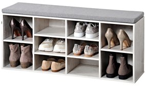 Kesper 15931 Szafka na buty z siedziskiem, biała,103,5 x 48 x 29,5 cm