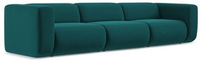 Turkusowa aksamitna sofa 319 cm Ekahi – Makamii