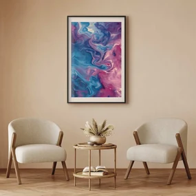 Plakat Nocne Przepływy 21x30 cm z ramą czarną z marginesem ARTGEIST B