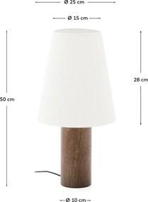 Biała/w ciemnym naturalnym kolorze lampa stołowa z tekstylnym kloszem (wysokość 49,5 cm) Marga – Kave Home
