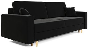 Czarna nowoczesna sofa z pojemnikiem na pościel F4-A41