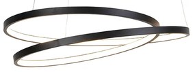 Designerska lampa wisząca czarna 56cm LED ściemnialna - RowanDesignerski Oswietlenie wewnetrzne