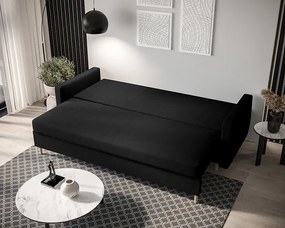 Czarna rozkładana sofa na nóżkach - Ahmo