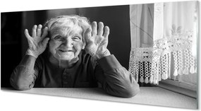 Szkło do Kuchni na Ścianę Portret Starszej Kobiety