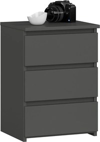 Szafka nocna AKORD CL3 Grafit Szary 40 cm 3 szuflady kolor Grafit Szary mat 40x35x57 cm