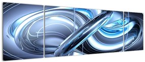 Obraz niebieskiej abstrakcji (170x50 cm)