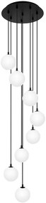 Długa lampa z wiszącymi kloszami biała E9-C66