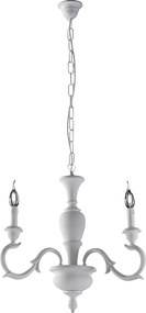 Fiorenza Shabby White Wooden Chandelier 3 Lights 110 Ø43 BL172-3-BCO
