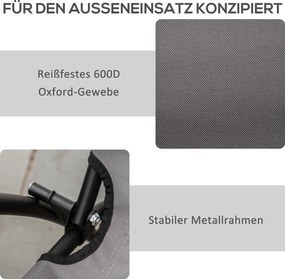 Outsunny Składane krzesło kempingowe, z poduszką siedziskową i oparciem, regulowane, Szary