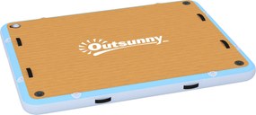 Outsunny Nadmuchiwany Dock Pływający Dock 2,4x1,8m Nadmuchiwany Pływająca Platforma 4-6 Osób z Antypoślizgową Powierzchnią Drabinka | Aosom PL