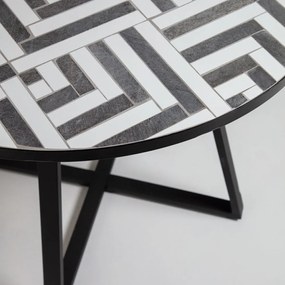 Stół ogrodowy z ceramicznym blatem Kave Home Tella, ⌀ 90 cm
