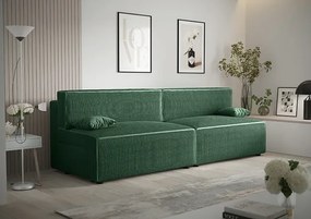 Zielona rozkładana sztruksowa sofa z funkcją spania A5-D08