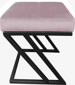Pufa ZETA tkanina Welur loft ławka podnóżek metal : Kolor Stelaża - Czarny , Kolor tkaniny - VELVET - MG55, Typ tkaniny - Velvet