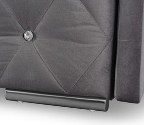 Sofa Rozkładana z Funkcją Spania VIVO Dwuosobowa Szara Glamour do Salonu