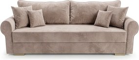 Sofa z Funkcją Spania RELON Beżowa Nowoczesna