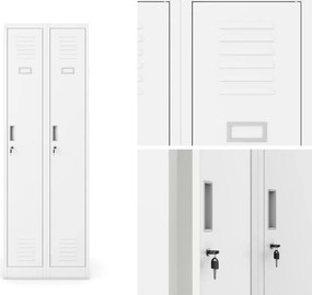 Dwudrzwiowa szafa BHP wąska 60x50x180 cm Kacper 2, biała