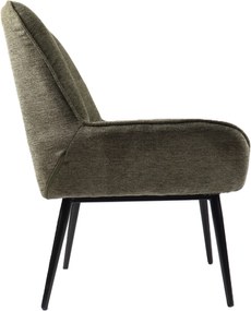 Nowoczesny fotel wypoczynkowy Farel, oliwkowa tkanina