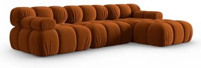 Pomarańczowa aksamitna sofa 285 cm Bellis – Micadoni Home