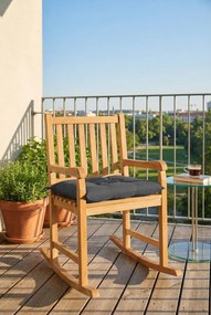 Drewniany fotel bujany na balkon antracyt D4-B02