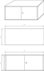 Metalowa nadstawka do szafy biurowej Ewa Compact, kolor czarny