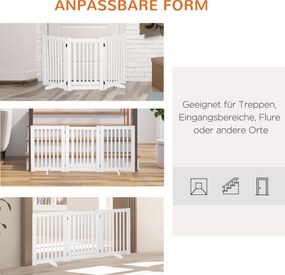 PawHut Bariera ochronna dla psa Krata zabezpieczająca biała stabilna i łatwa w montażu 155x1 5x76cm | Aosom PL