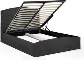 Tapicerowane łóżko Montana 130x212x90 cm, powierzchnia spania 120x200 cm, schowek, podnośnik, tkanina Monolith szary