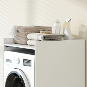 HOMCOM Szafka łazienkowa wnękowa z otwartą półką, szafka łazienkowa do małych pomieszczeń, 64 x 60 x 97,5 cm, Biały | Aosom PL