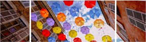 Obraz kolorowych parasoli (170x50 cm)