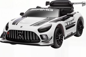 AIYAPLAY Elektryczny samochód Mercedes, Pojazd na siedzenie dla dzieci, Akumulator 12V, światła LED, funkcja muzyczna, klakson, 3-8 lat, Biały