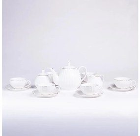 Porcelanowy zestaw do kawy, 15 części, biały