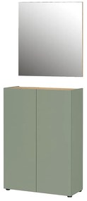 Jasnozielony zestaw do przedpokoju w dekorze dębu 74x200x33 cm Alviano – Germania