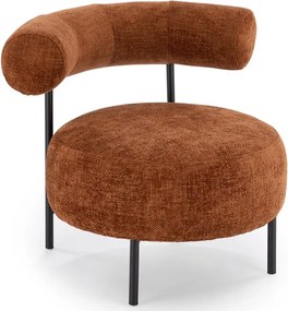 Cynamonowy designerski fotel wypoczynkowy W3-C61