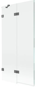 Mexen Lunar parawan nawannowy 2-skrzydłowy lewy 90 x 150 cm, transparent, gun metal - 897-090-100-95-00-L