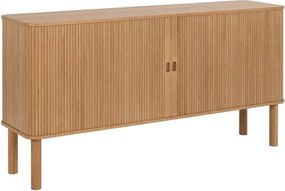 Fornirowana komoda z lamelami Langley o szerokości 160 cm, kolor dębowy