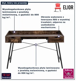Nowoczesne biurko z szufladami dąb rustykalny + czarny L0-T86