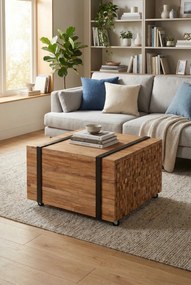 Stolik kawowy stylizowany na stos desek N2-R11