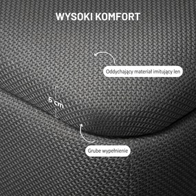 HOMCOM Hoker ze schowkiem ławka tapicerowana puf skrzynia do przedpokoju tkanina len 111x44x44,5 cm ciemnoszara siedzisko otwierane | Aosom PL